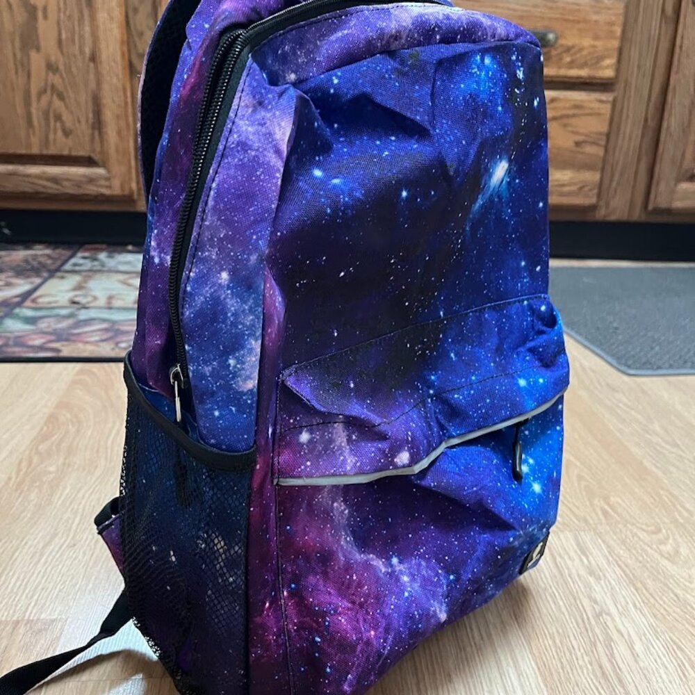 child's outer space themed backpack